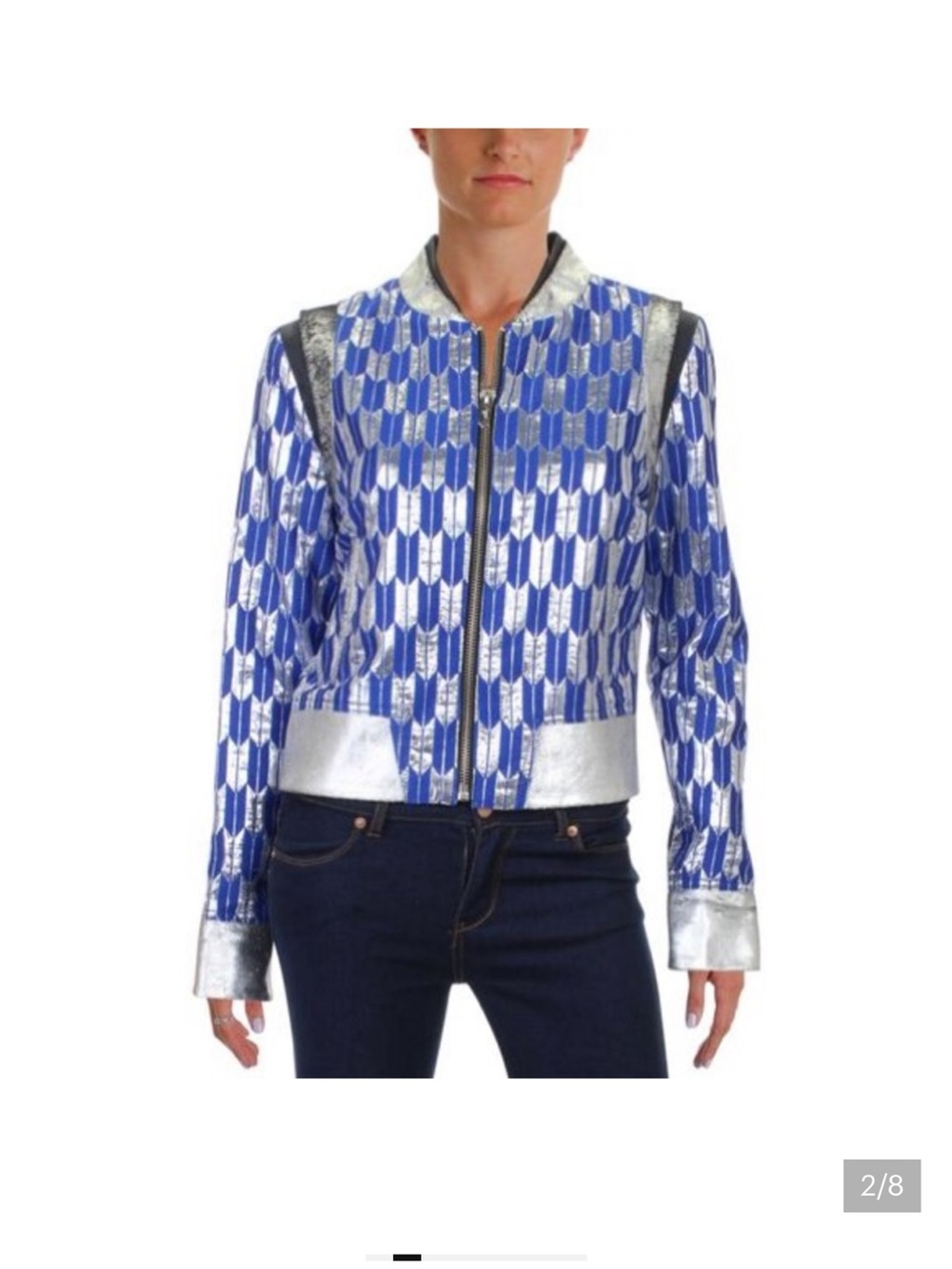 The Mighty Company metallic jacquard bomber jacket
